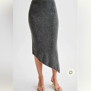 Grey Knit Midi Skirt